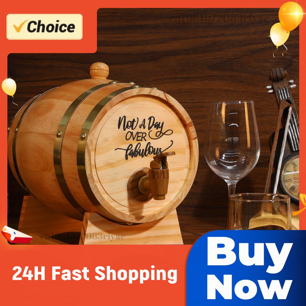 Wine Beer Tequila - 3L gegraveerd whiskyvat met standaard, stop