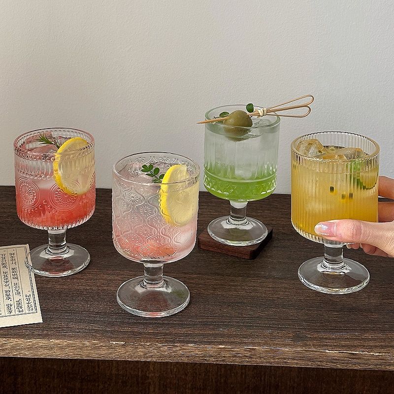 Wine Beer Mixed Drinks - 4 Stuks Set Vintage Reliëf Gemengd