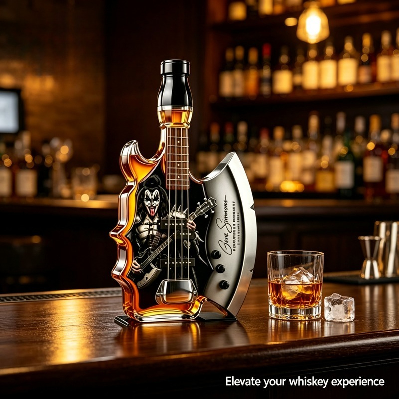Wine Beer And Spirits - Creatieve gitaarvormige glazen whiskykaraf, lege drankfles,